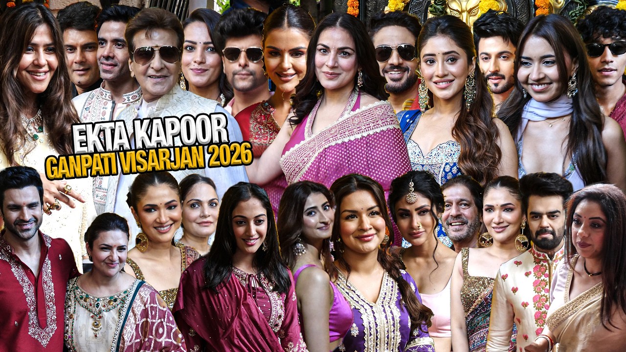 UNCUT - Ekta Kapoor Ganpati Visarjan 2026 | Star studded | Akanksha Choudhary, Yogesh, Shivangi