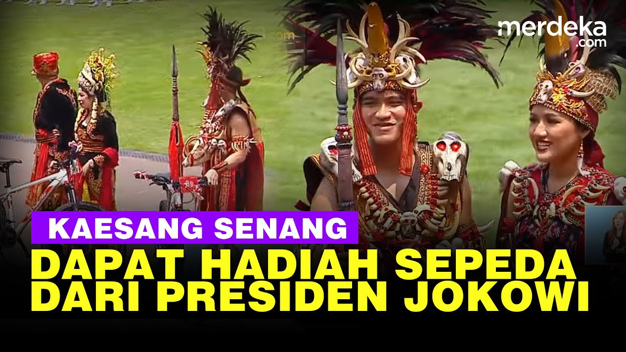 Penampilan Unik Kaesang Diganjar Hadiah Sepeda dari Presiden Jokowi
