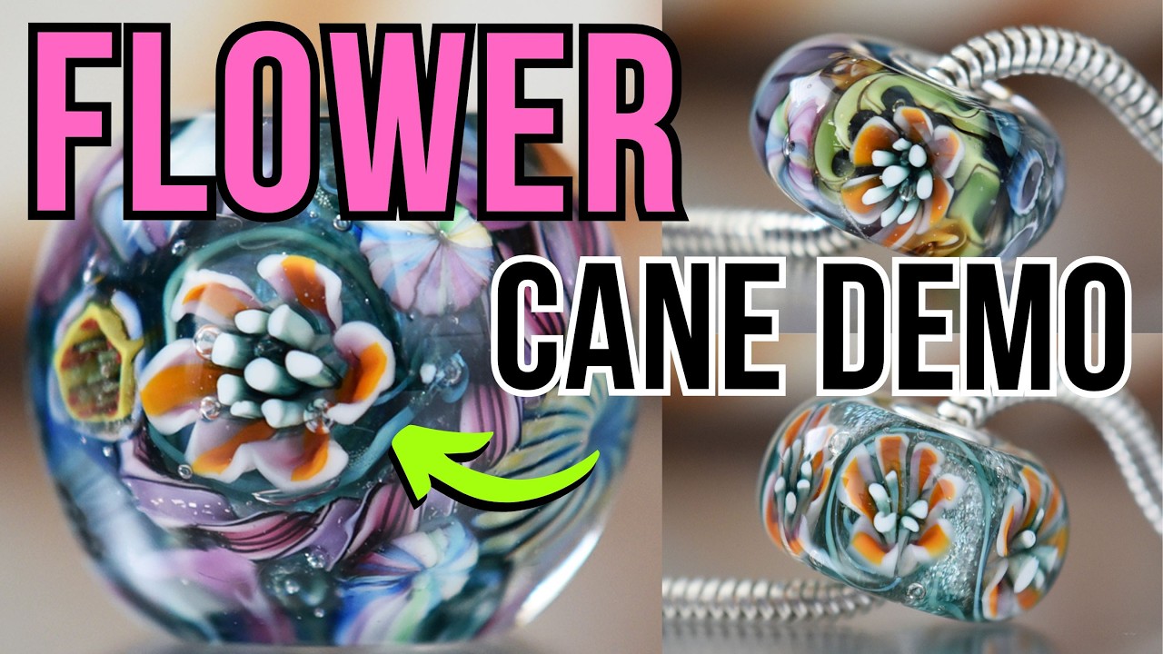 🌼 How to make a complex Flower Murrine Cane - Lampwork Glass Art Demonstration