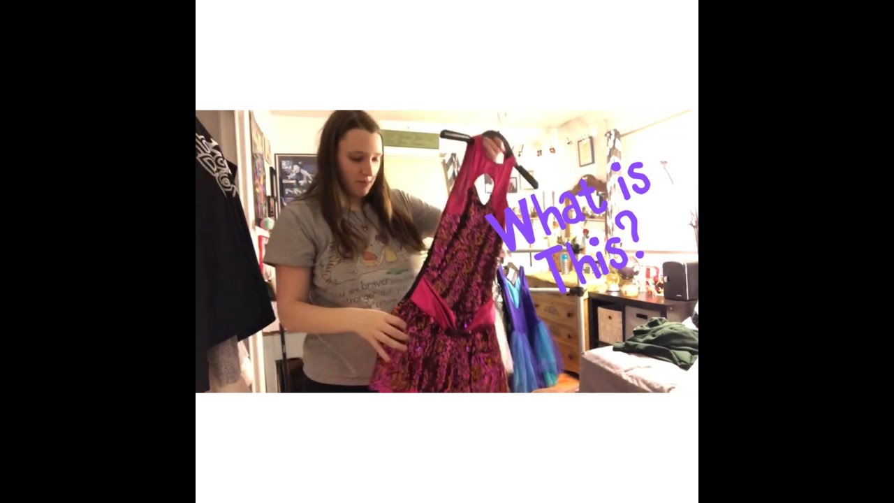 Trying on all my dance costumes