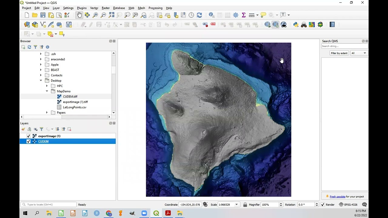 Using NOAA bathymetry data in QGIS