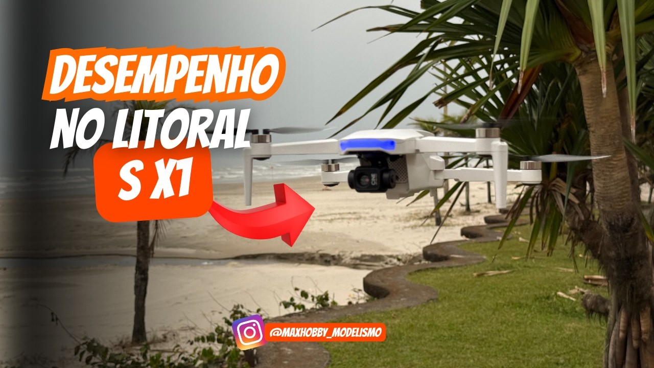 Drone SX1 na Praia Grande – Teste de Sinal e Resistência ao Vento 🌊