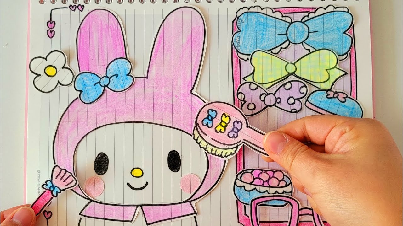 🎀paperdiy🎀 Decorating my melody🐰 마이 멜로디 꾸미기 종이놀이