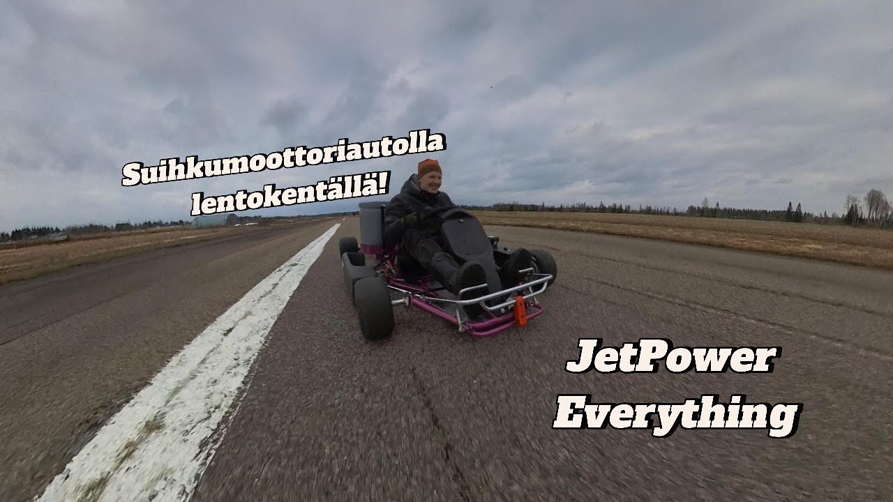 Suihkumoottoriautolla lentokentällä! - PulseJet GoKart at the airfield!