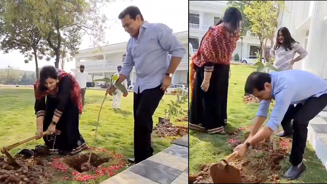Minister KTR & His Family Plants Saplings On CM KCR's Birthday | Political Qube
