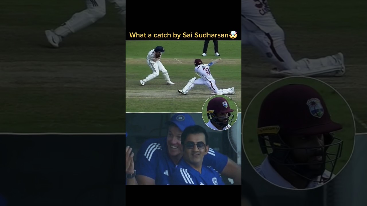 Sai sudarshan excellent catch 🫴#saisudarshan #jadeja #teamindia #testcricket #indvswi #wtc2027