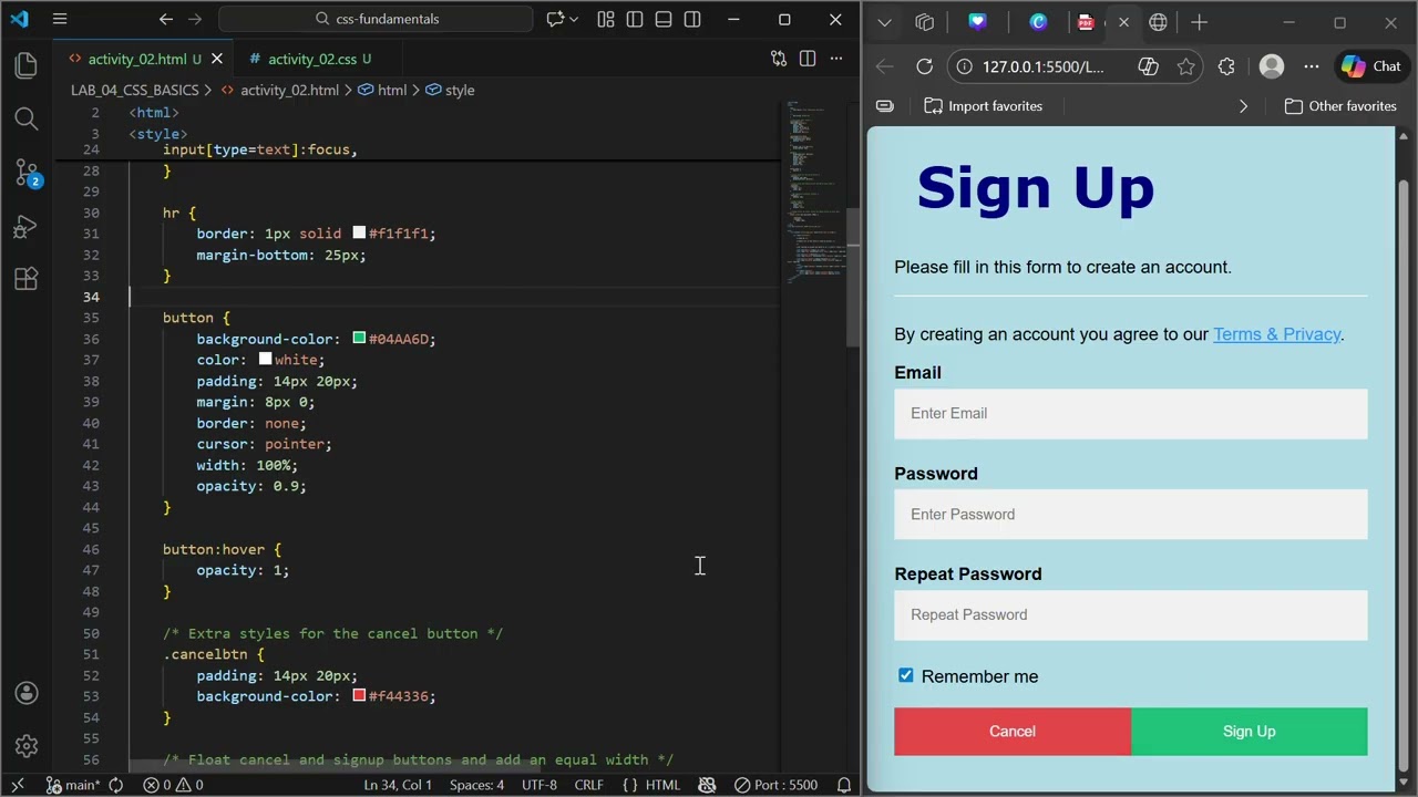 Signup Form Using HTML & CSS | Registration Form  | Step-by-Step Beginner Tutorial (2026)