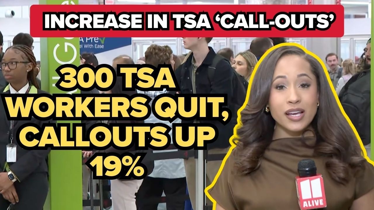 A look at TSA lines in Atlanta as call-out rates lead to slower security operations