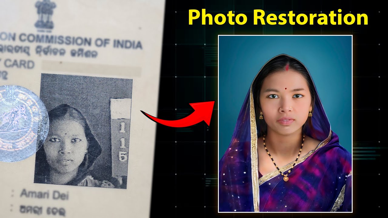 Восстановление фотографий с карты Aadhar в Photoshop