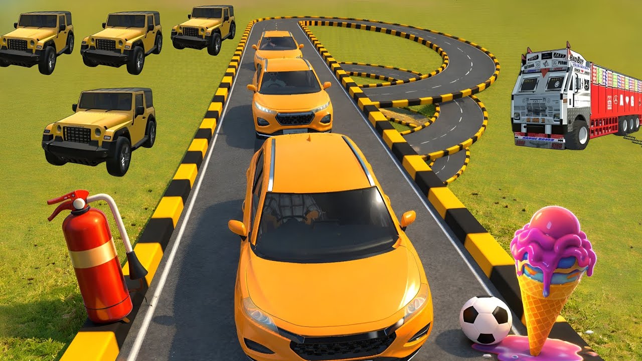 Orange Cars on Crazy Spiral Road 😱 | Extreme Driving Challenge