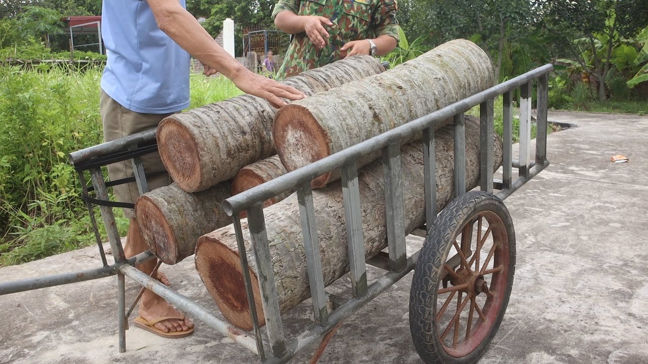 Brilliant Creative Recycling Idea Using Abandoned Coconut Tree Trunks! Woodworking Ideas And Skills
