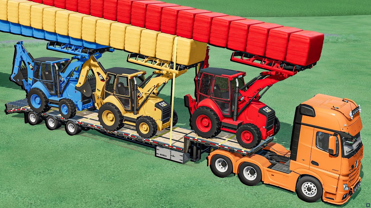 Work with Colors - CAT BACKHOE LOADER  with LOADER SHOW- Farming Simulator 22