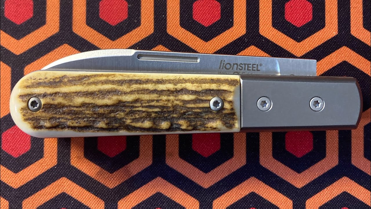 Титановые валики lionSteel Beerlow Barlow, ручки Stag, сталь M390 CK0118ST