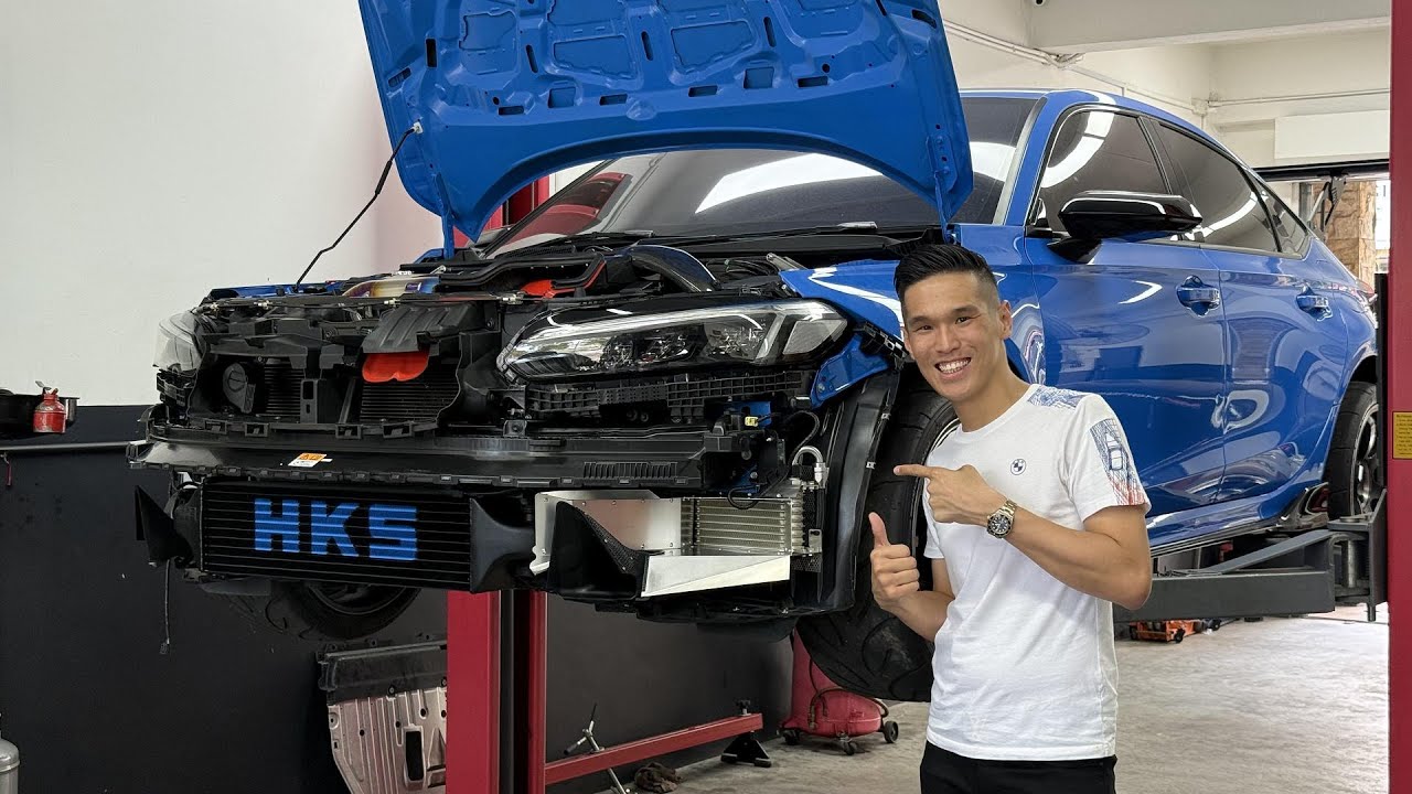 [VLOG]Honda Civic FL5 Type R Upgrade HKS Engine Oil Cooler Perfect Fitment Installation #jdm #fl5