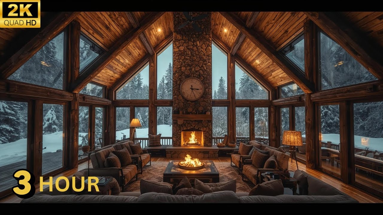 You’re Resting in a Grand Cabin Lounge With a Warm Fireplace 🔥🪵