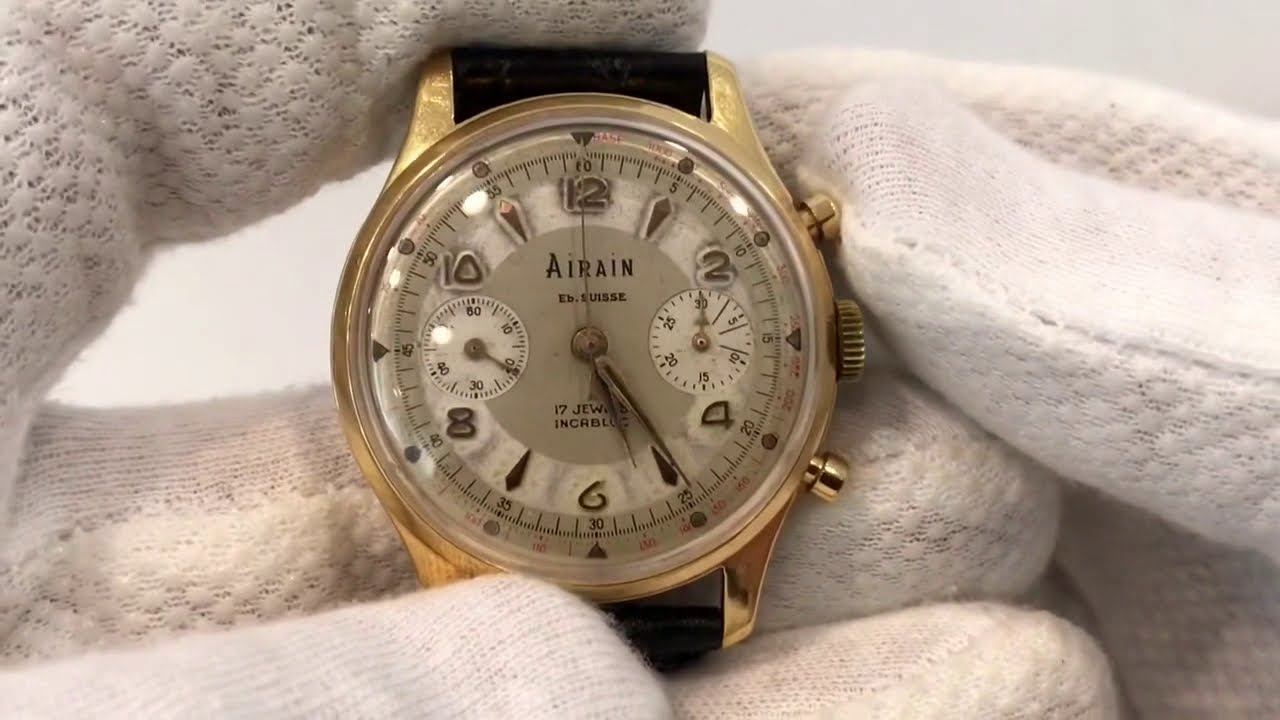 Vintage Airain Chronograph Men's Watch Valjoux 23
