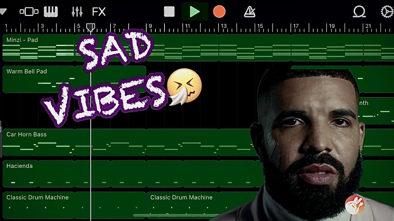 Making a SAD R&B Beat on Garagaeband iOS! (DRAKE)