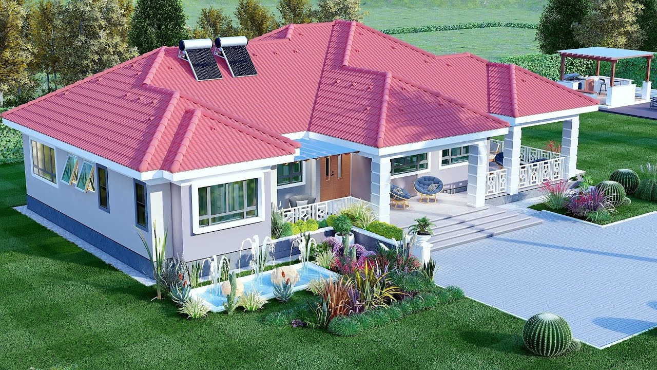 House Design Idea | 3 bedroom House Plan | exterior Interior Animation |18.1x13.7m
