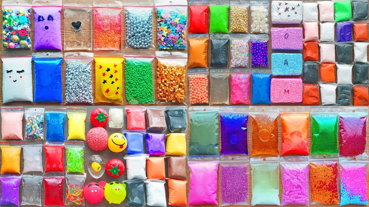 1 Hour Slime Making with Bags - Super Relaxation and Oddly Satisfying
