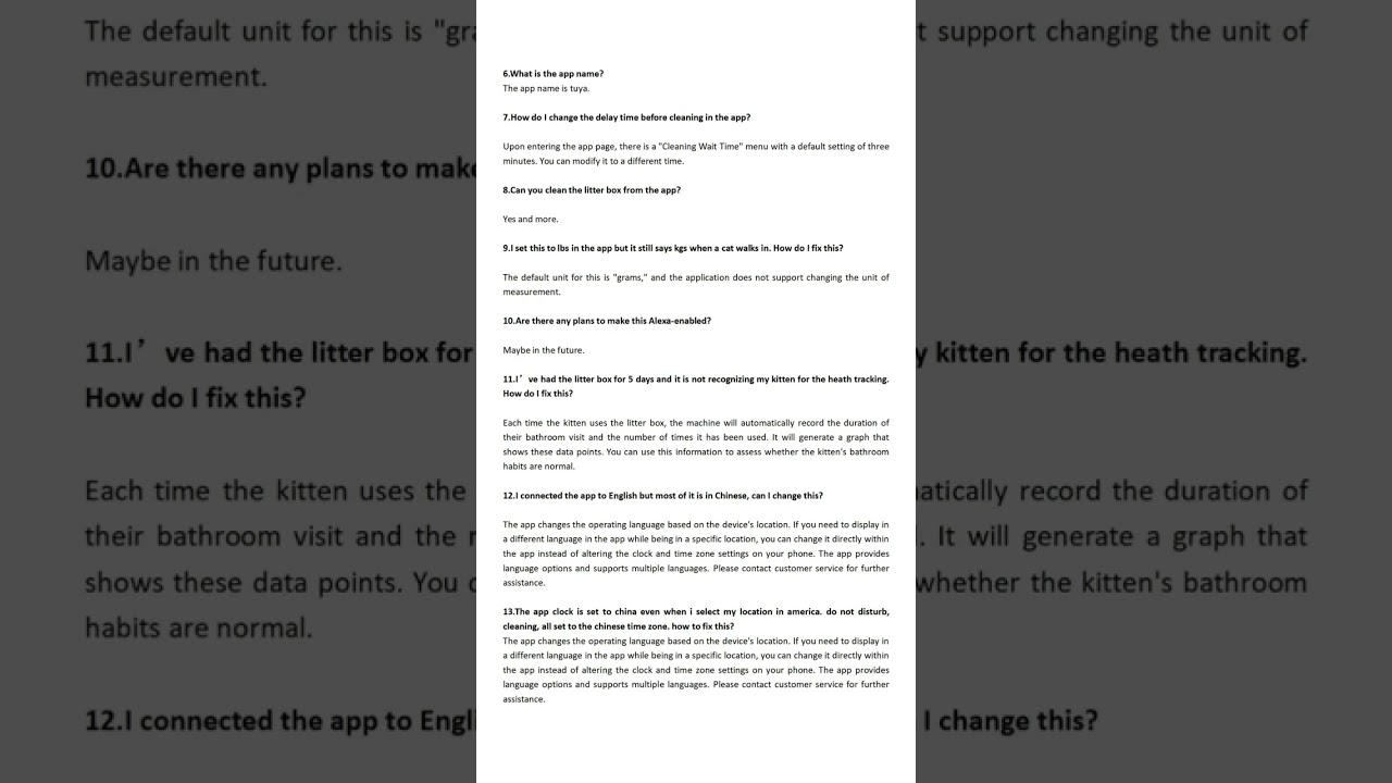 DER VIERBEINER Automatic Cat Litter Box FAQ