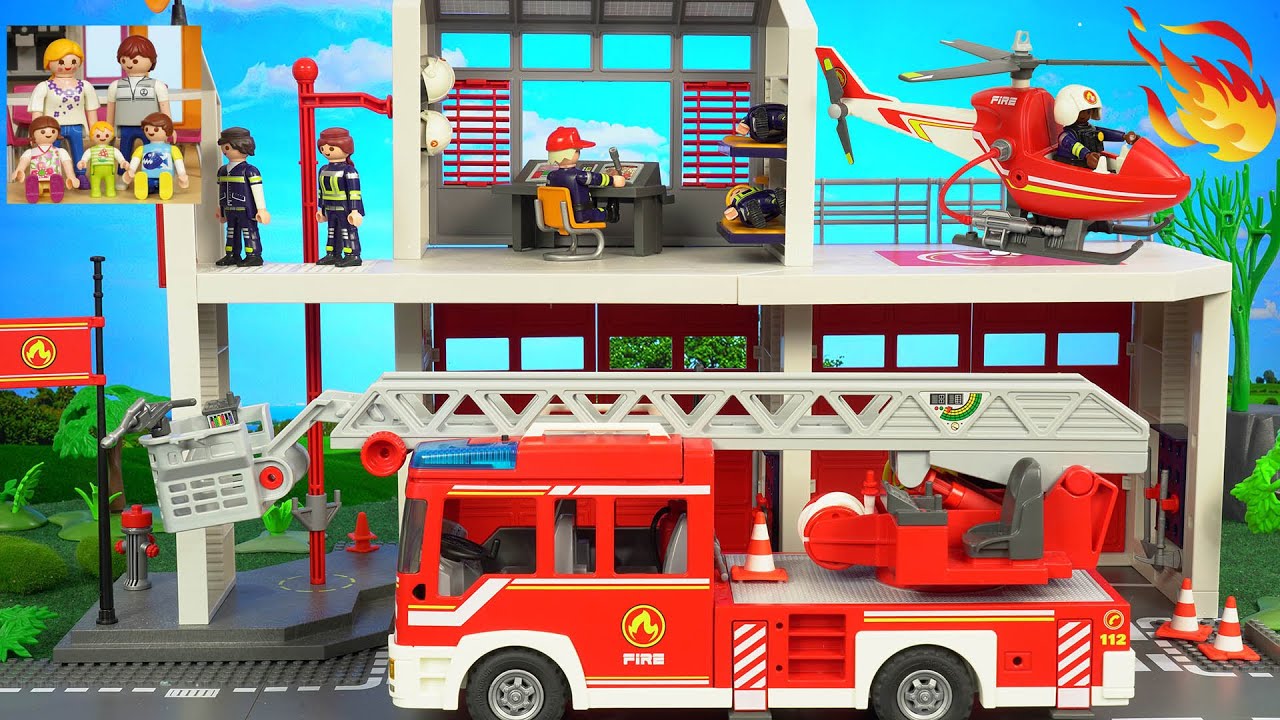 Playmobil–Wesołe przygody Klary i Kuby -Złodziej🔥🏃‍♂️pożar i akcja policji oraz straży pożarnej🚒👮‍♂️