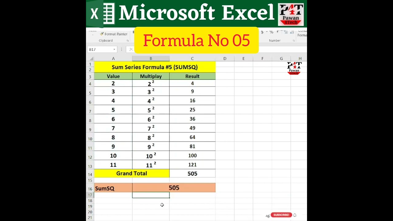 Sum Series Formula No 05 SUMSQ | How To Use SUMSQ Formula In Excel | #short Shorts | Excel Interview