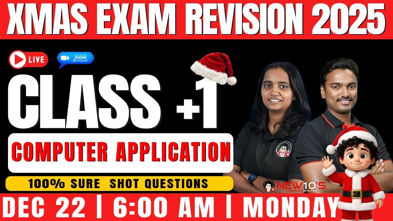 PLUS ONE COMMERCE COMPUTER APPLICATION ||   XMAS EXAM SURE SHOT QUESTION DISCUSSION | NEW10'S