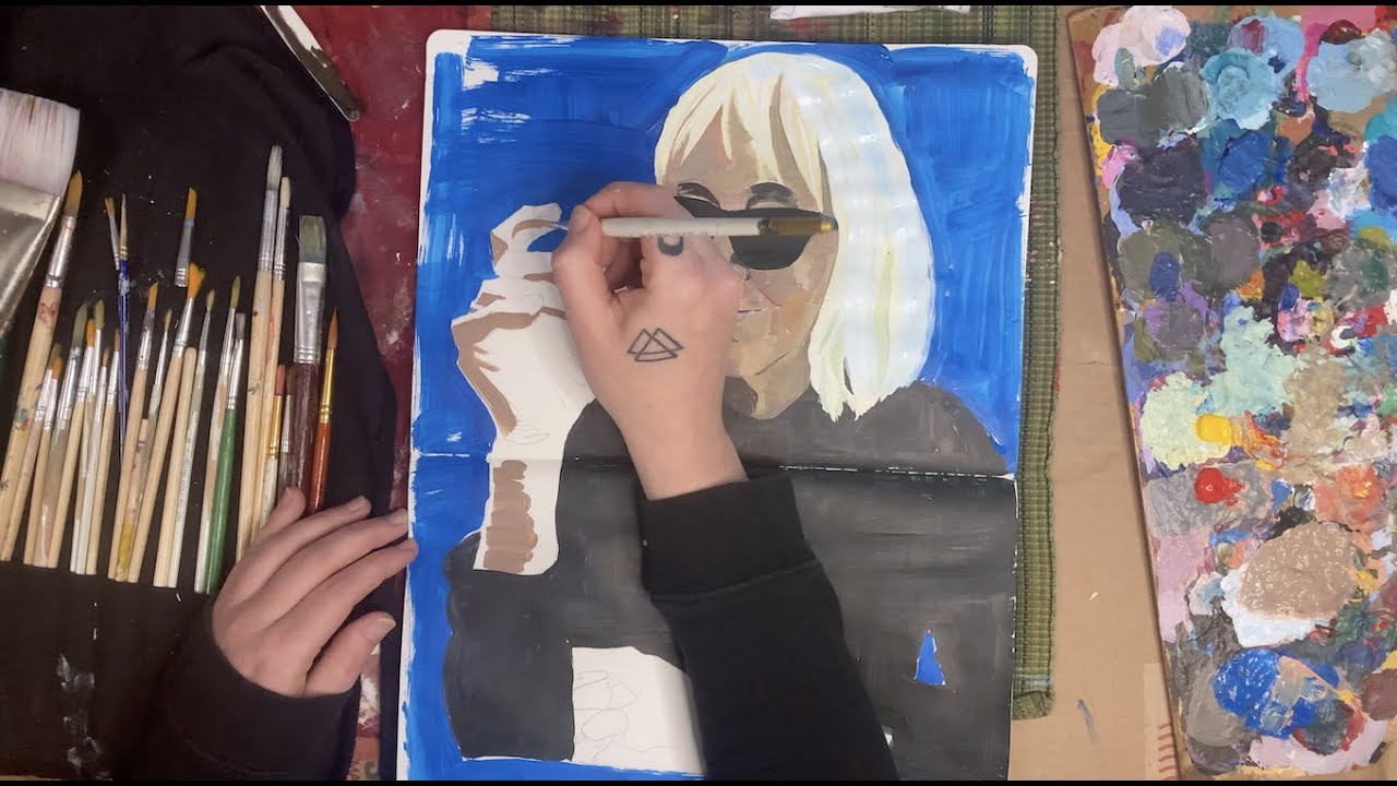 Paint With Me ✹ 4K Acrylic Portrait Painting Timelapse ✹ Art Studio Show & Tell #process #motivation