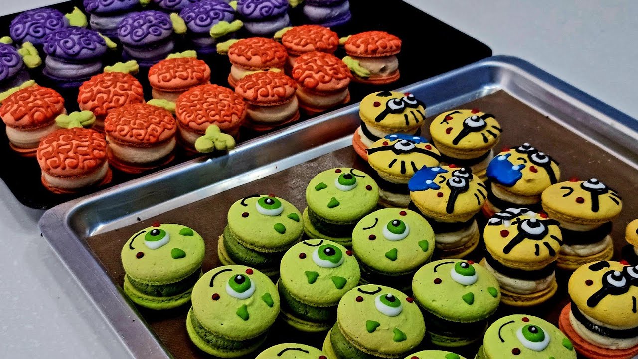 Приготовление домашнего миндального печенья(сыр,черничный йогурт,ванильное,маття) - корейский десерт