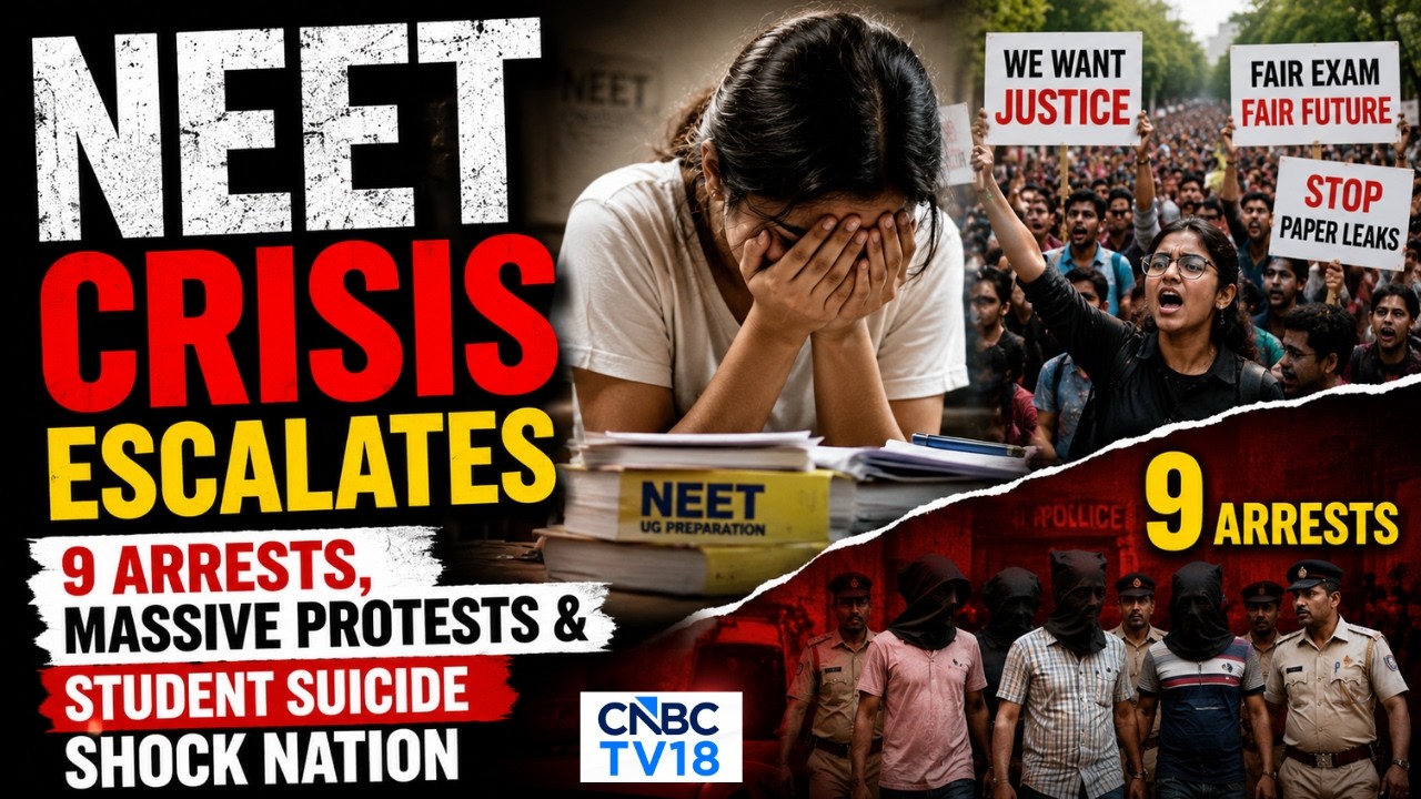 NEET Crisis Escalates: 9 Arrests, Massive Protests & Student Suicide Shock Nation