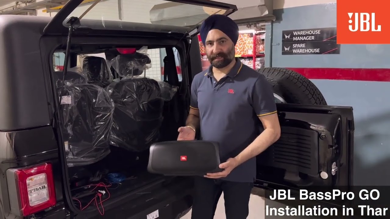 JBL BassPro GO- Mahindra Thar installation Video, active BT woofer, #thar,#tharlover, #jblbass