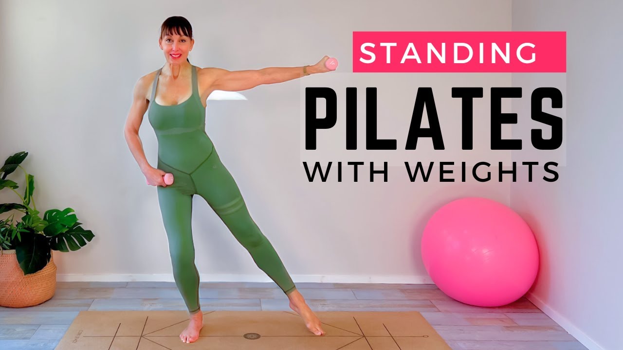 Standing Pilates Full Body Workout with Weights to Strengthen Legs, Back & Core | Osteoporosis Safe
