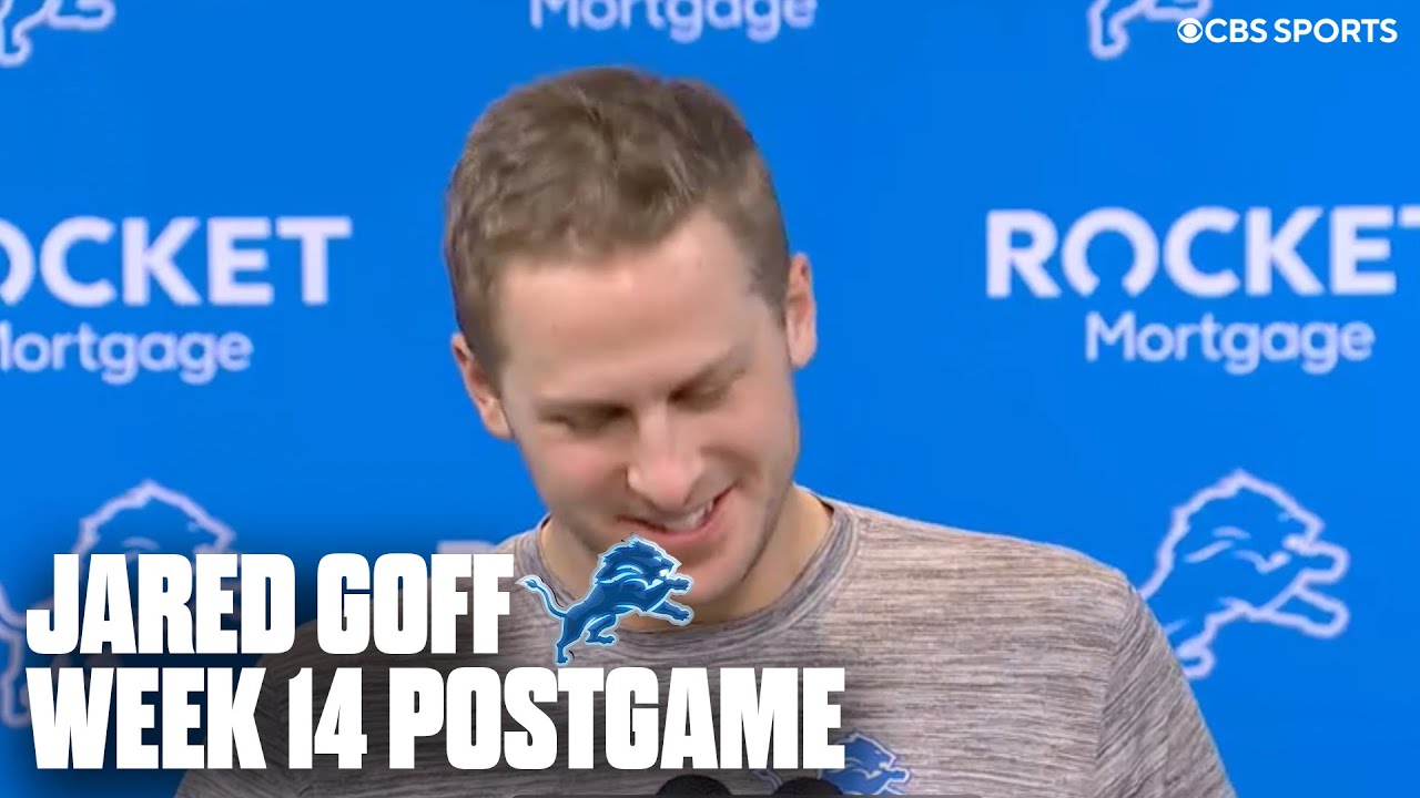 Jared Goff makes fun of himself for falling on late handoff to David Montgomery | Press Conference