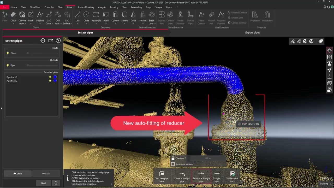 Leica Cyclone 3DR 2024.1 - Enhanced Scan to Pipe Workflow