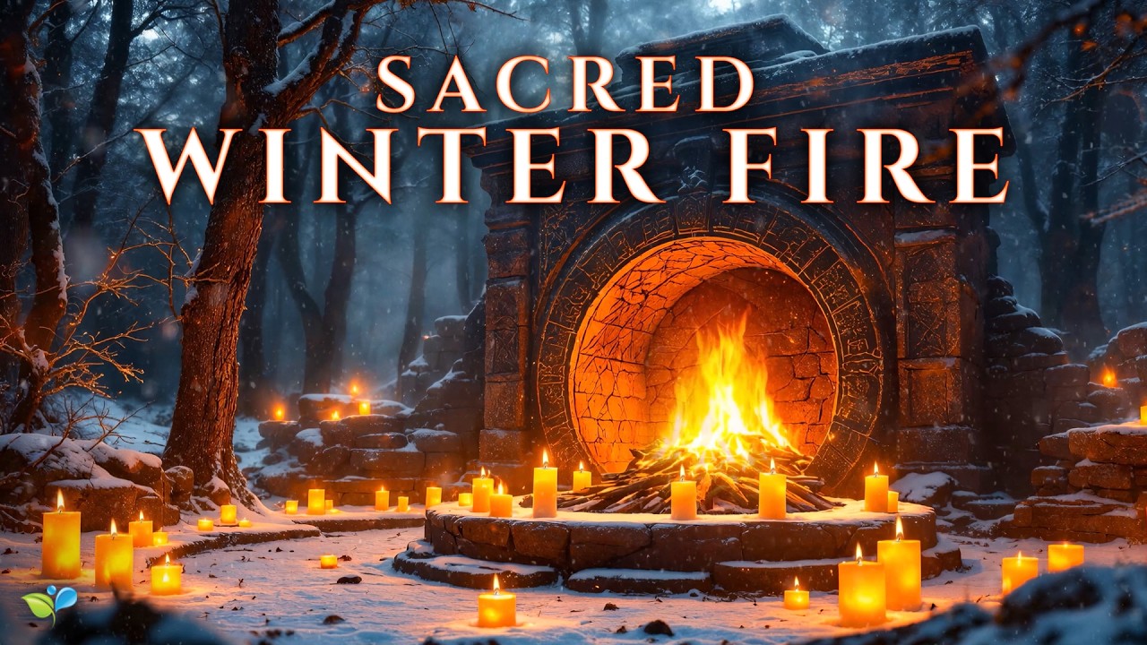 Woodland Fireplace with Runes ❄️ 432Hz Celtic Winter Ritual Music for Healing