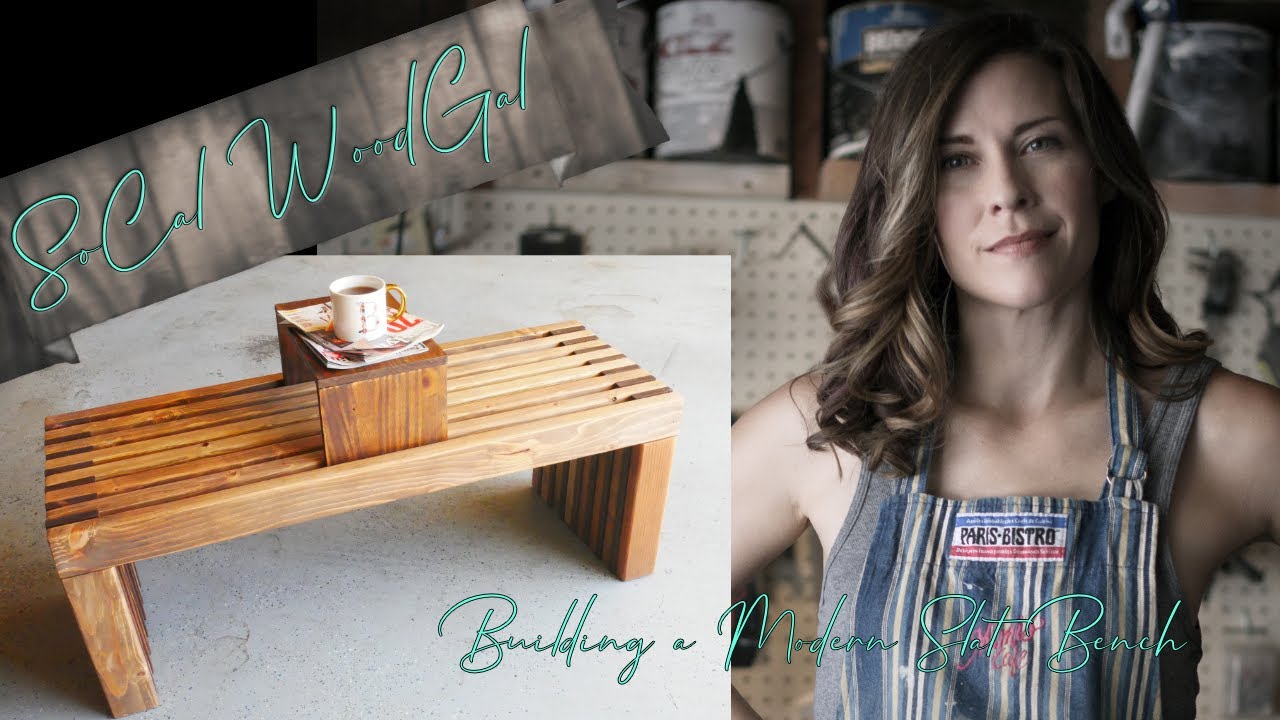Building a Modern Slatted Bench with Console