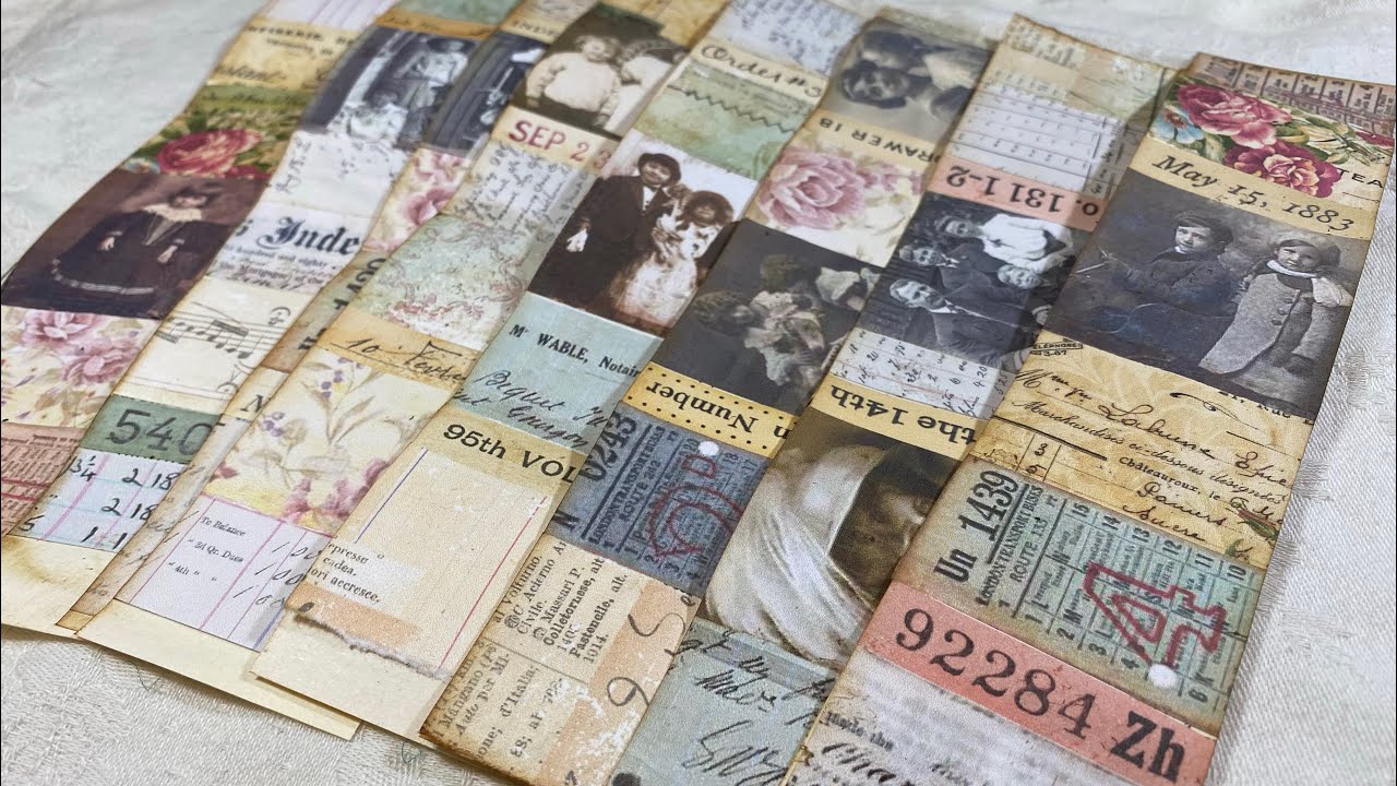 DIY Collage strips page embellishments quick n easy and so much fun