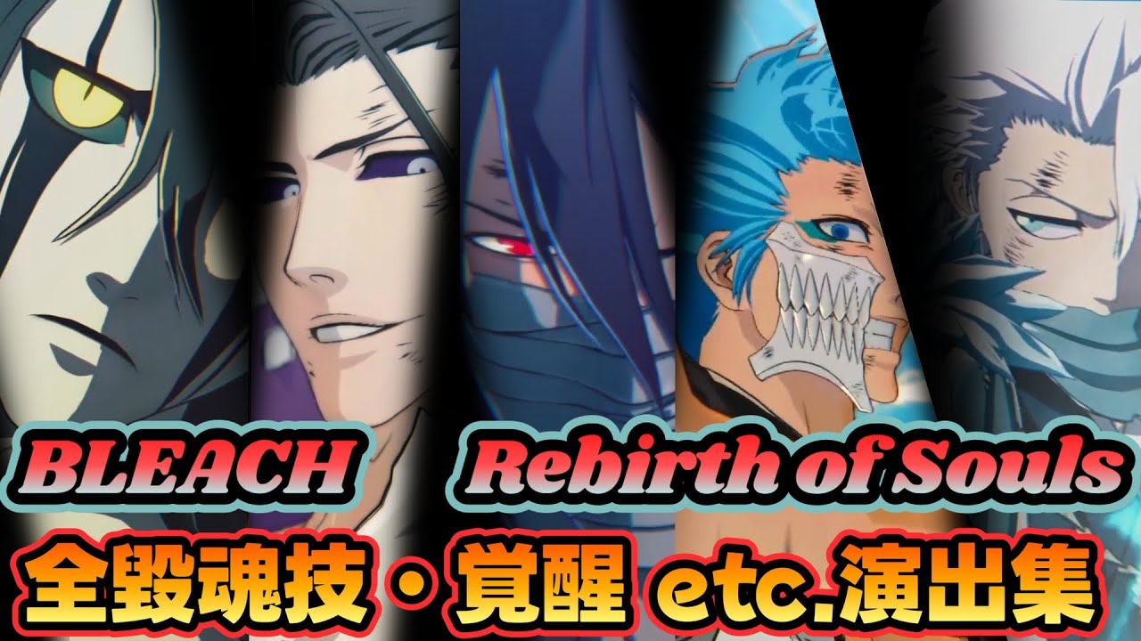 【BLEACH】全33キャラ+白一護 『全毀魂技(特殊毀魂技)・覚醒・見切り・登場・勝利演出』【BLEACH Rebirth of Souls】
