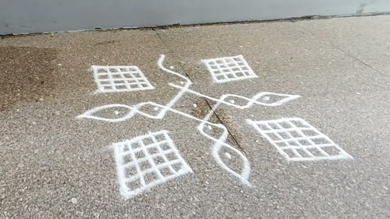 Super simple lotus rangoli designs for beginners ll 