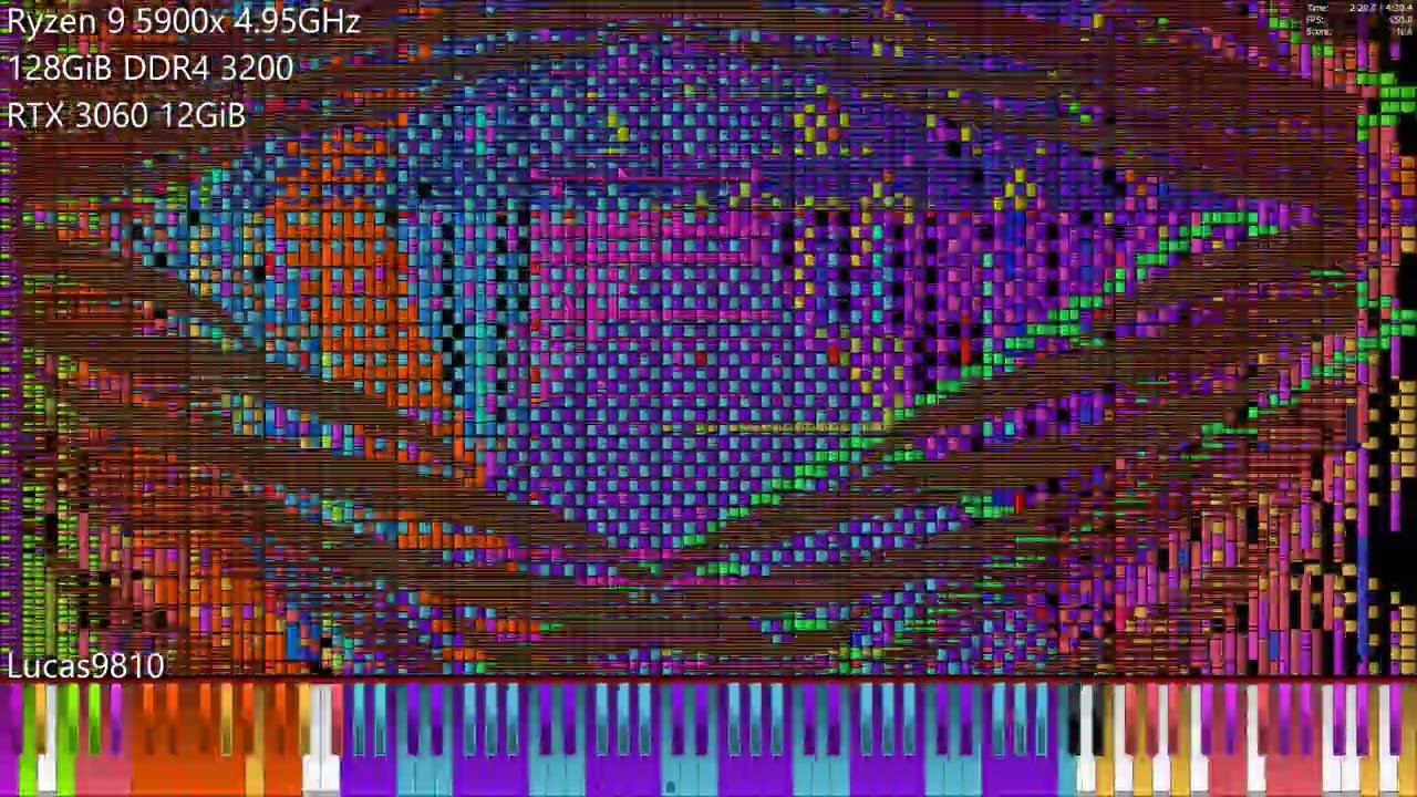 [Black MIDI] 4.95GHz Ryzen 9 5900X vs Septette for the Dead Princess 51 Million