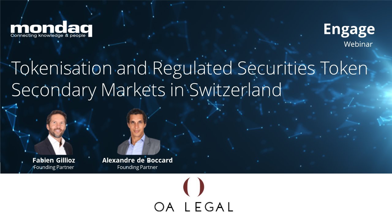 Webinar: Tokenisation And Regulated Securities Token Secondary Markets In Switzerland
