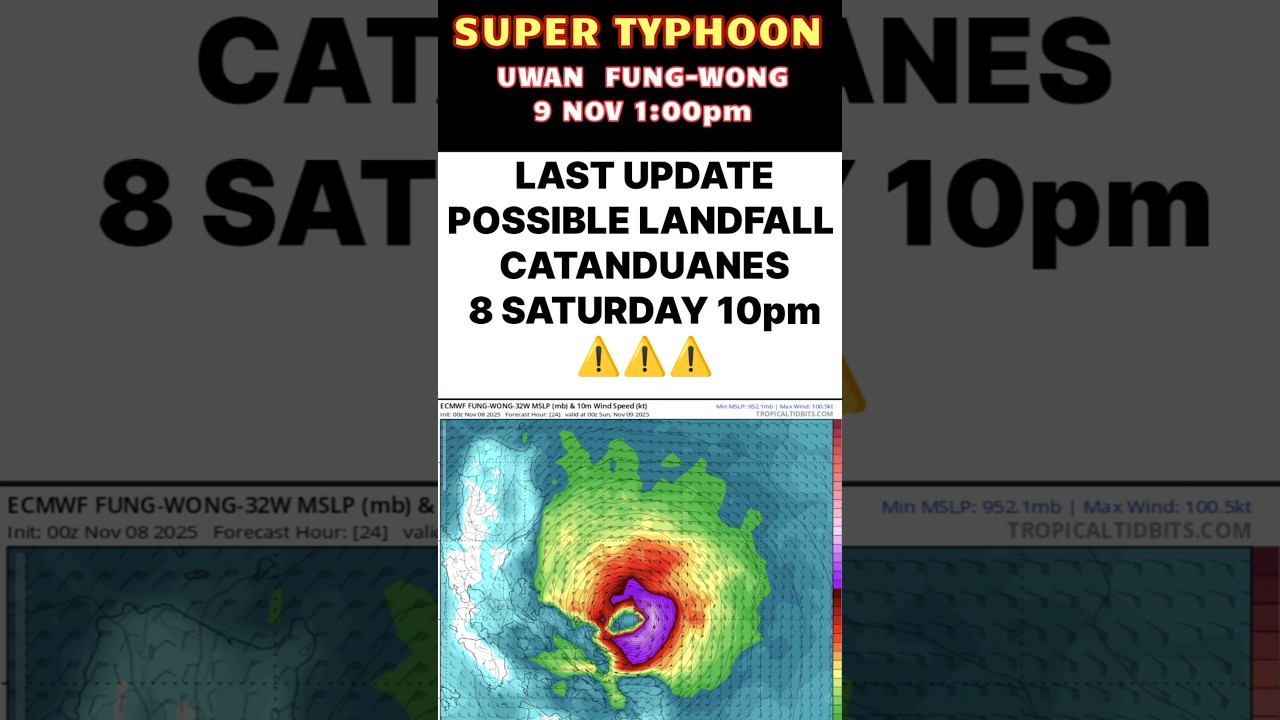 Catanduanes Landfall Alert🚨: European Model SHIFTS South!  TYPHOON UWAN 