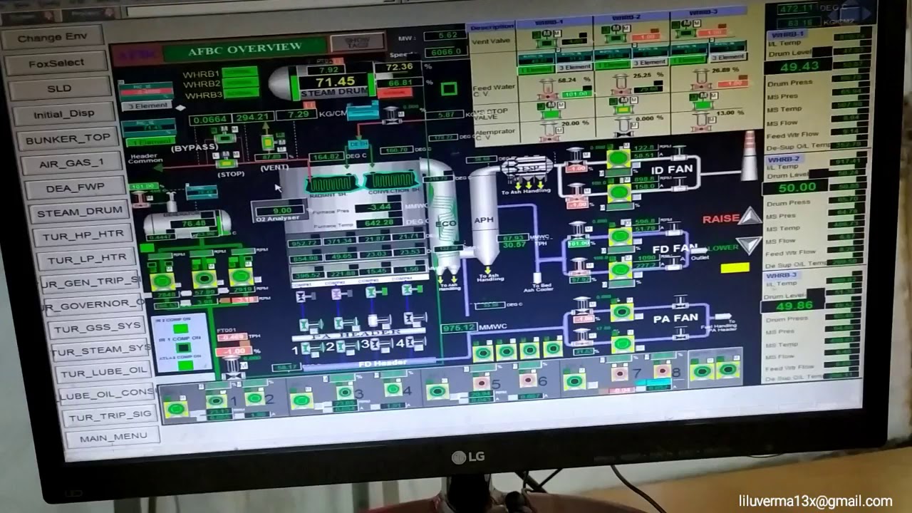 AFBC boiler light up DCS view | boiler startup