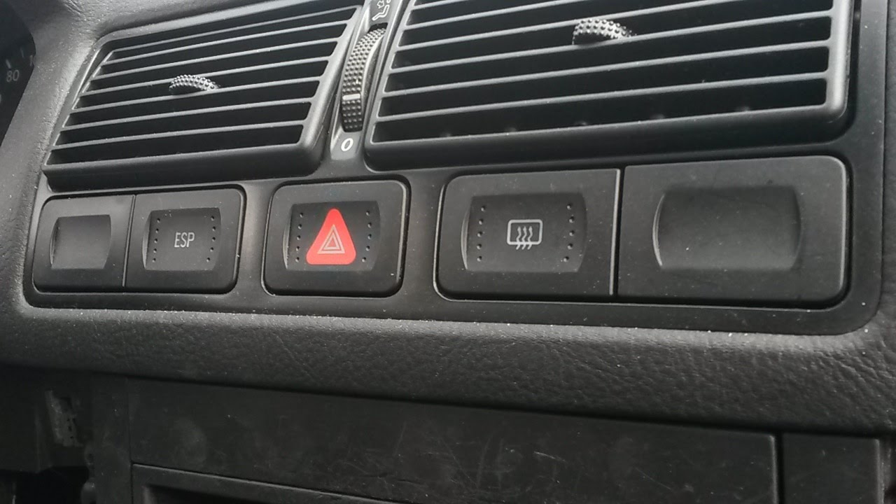 How to remove dash buttons (hazard light switch, defrost, ESP /ASR switch) VW Golf Mk4 Bora