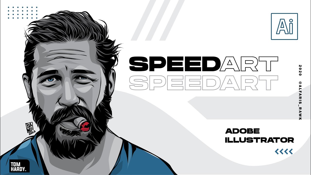 BELAJAR VECTOR, Speed Art - Membuat Vector dari foto (Tom Hardy) menggunakan Adobe Illustrator