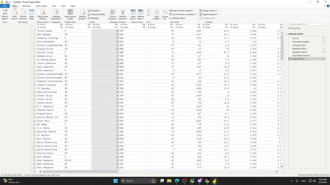 สอนทำ Power Bi พื้นฐาน NBA Player Stats