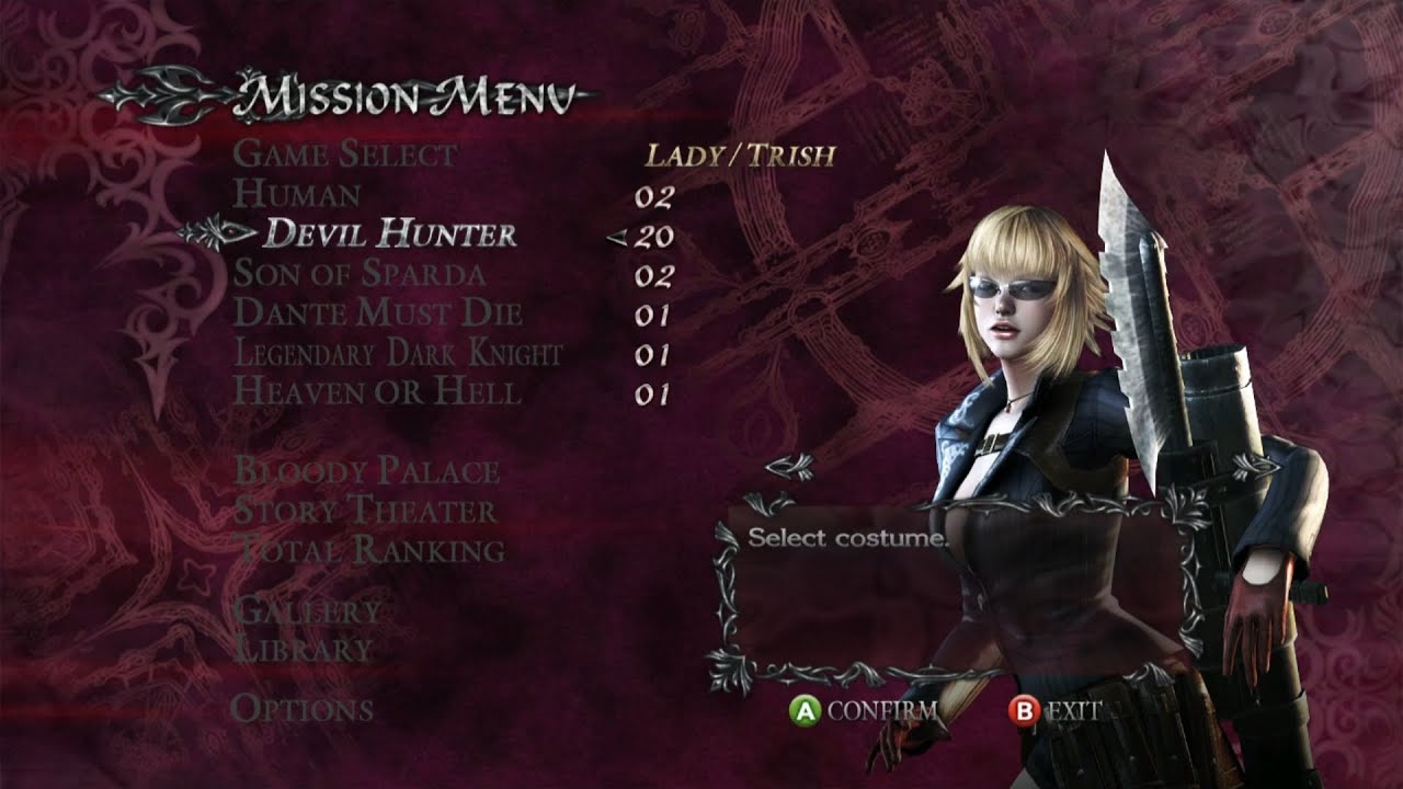 Devil May Cry 4 Special Edition - How to Unlock Lady & Trish EX Costume