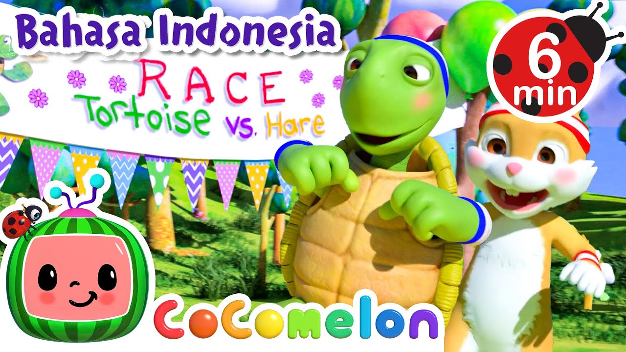 Kura-Kura dan Kelinci 🐢🐇 The Tortoise and the Hare | CoComelon Bahasa Indonesia - Lagu Anak Anak
