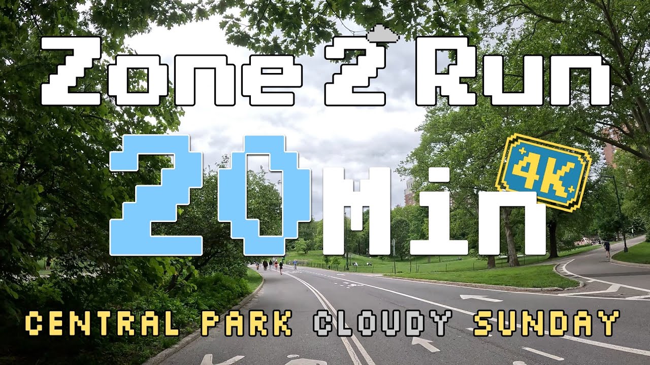 20 Min Zone 2 Run in Central Park | 🌳 Cloudy Sunday Quest  | Fun Run NYC ASMR Running in NYC 🌸  4K