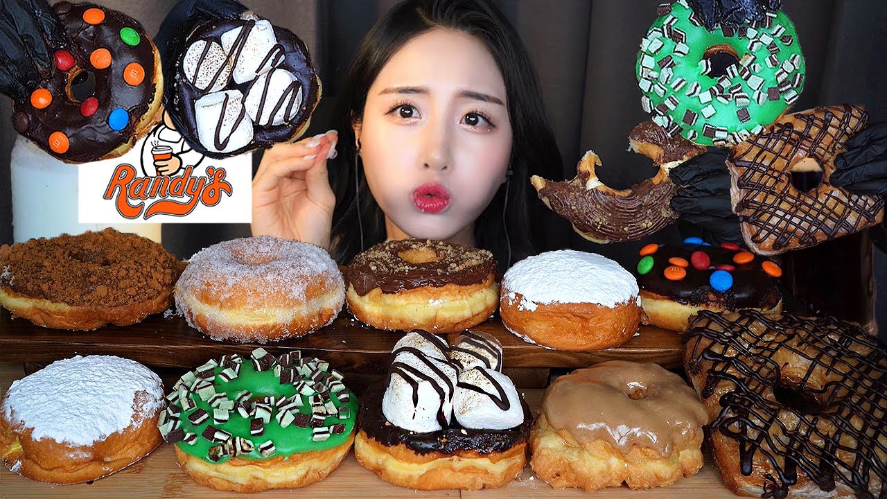 🍩 Пончики Рэнди Десерт ASMR Мукбангㅣнутелла шоколадㅣChocolate Dessert Mukbang